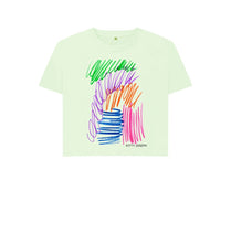 Cargar imagen en el visor de la galería, Pastel Green UNISEX FRUIT PASTELS BOXY TEESHIRT