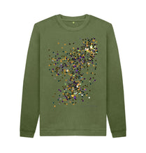 Cargar imagen en el visor de la galería, Khaki UNISEX GOLD GLITTER SWEATSHIRT
