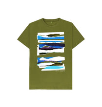 Load image into Gallery viewer, Moss Green UNISEX KIDS MIDDAY CLOUD COLLAGE TEESHIRT
