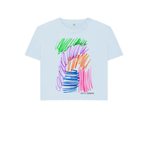 Cargar imagen en el visor de la galería, Sky Blue UNISEX FRUIT PASTELS BOXY TEESHIRT