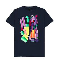 Load image into Gallery viewer, Navy Blue UNISEX MULTI INK TEESHIRT