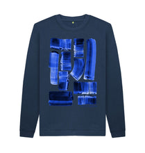 Load image into Gallery viewer, Navy Blue UNISEX INK STRIPES SWEATER