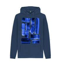 Cargar imagen en el visor de la galería, Navy Printed Hoody Front
