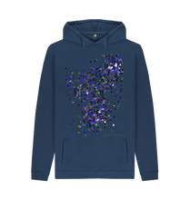 Cargar imagen en el visor de la galería, Navy Printed Hoody Front
