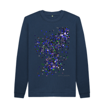Cargar imagen en el visor de la galería, Navy Blue Printed Sweater Front
