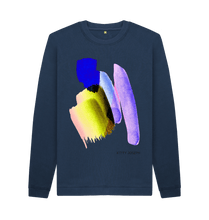 Load image into Gallery viewer, Navy Blue Printed Sweater Front
