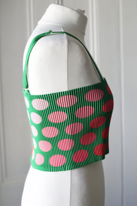 SAMPLE SALE | PLEATED POLKA TOP (GREEN)
