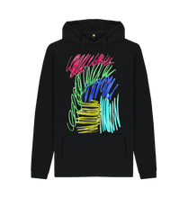 Cargar imagen en el visor de la galería, Black Printed Hoody Front
