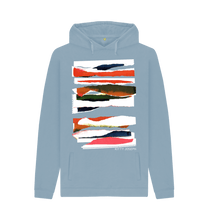 Cargar imagen en el visor de la galería, Stone Blue Printed Hoody Front
