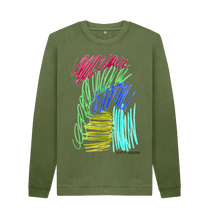Cargar imagen en el visor de la galería, Khaki Printed Sweater Front
