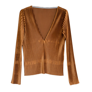 RENTAL - 'BRONZE' VELVET TOP + TIE