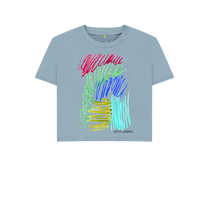 Cargar imagen en el visor de la galería, Stone Blue Printed T-shirt Front
