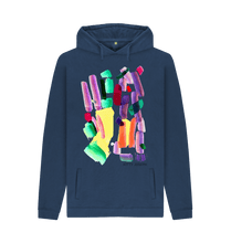 Cargar imagen en el visor de la galería, Navy Printed Hoody Front

