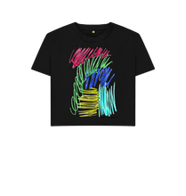 Cargar imagen en el visor de la galería, Black Printed T-shirt Front
