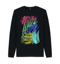 Cargar imagen en el visor de la galería, Black Printed Sweater Front
