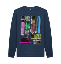 Cargar imagen en el visor de la galería, Navy Blue Printed Sweater Front
