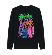Load image into Gallery viewer, Black Printed Sweater Front
