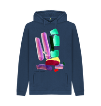 Cargar imagen en el visor de la galería, Navy Printed Hoody Front
