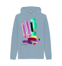 Cargar imagen en el visor de la galería, Stone Blue Printed Hoody Front
