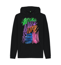 Cargar imagen en el visor de la galería, Black Printed Hoody Front
