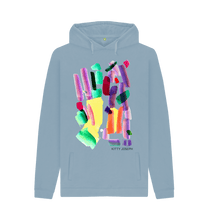 Cargar imagen en el visor de la galería, Stone Blue Printed Hoody Front
