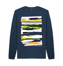 Cargar imagen en el visor de la galería, Navy Blue Printed Sweater Front
