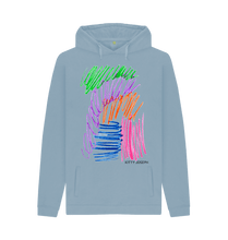 Cargar imagen en el visor de la galería, Stone Blue Printed Hoody Front
