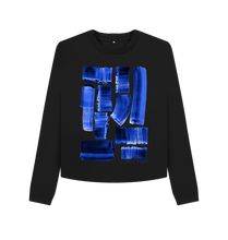 Cargar imagen en el visor de la galería, Black Printed Boxy Jumpers Front
