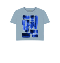 Cargar imagen en el visor de la galería, Stone Blue Printed T-shirt Front
