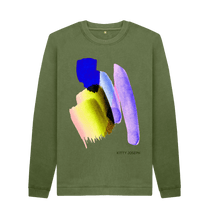 Load image into Gallery viewer, Khaki Printed Sweater Front
