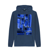 Load image into Gallery viewer, Navy UNISEX INK STRIPES HOODY
