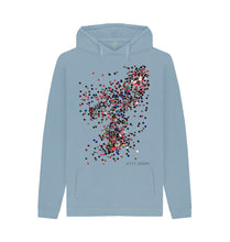 Cargar imagen en el visor de la galería, Stone Blue UNISEX RED GLITTER HOODY
