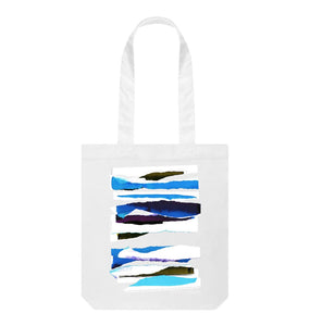 White MIDDAY CLOUD COLLAGE TOTE BAG