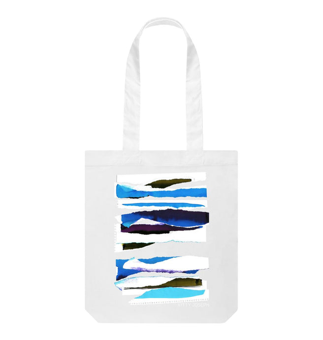 White MIDDAY CLOUD COLLAGE TOTE BAG