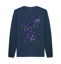 Cargar imagen en el visor de la galería, Navy Blue UNISEX BLUE GLITTER SWEATER

