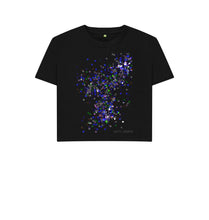 Cargar imagen en el visor de la galería, Black UNISEX BLUE GLITTER BOXY TEESHIRT

