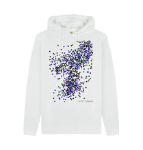 Cargar imagen en el visor de la galería, White UNISEX BLUE GLITTER HOODY
