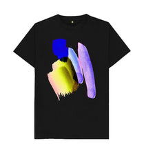 Load image into Gallery viewer, Black UNISEX BLUE WATERCOLOUR TEESHIRT
