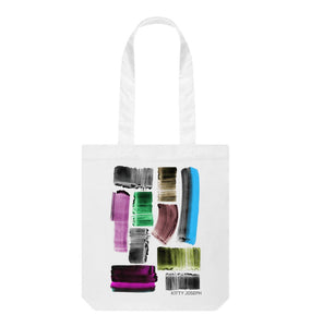 White MINERAL INK TOTE BAG