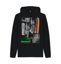 Cargar imagen en el visor de la galería, Black UNISEX BLACK INK STRIPE HOODY
