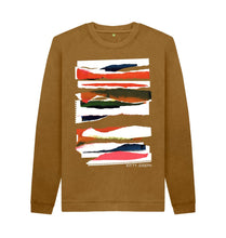 Cargar imagen en el visor de la galería, Brown UNISEX SUNSET CLOUD COLLAGE SWEATSHIRT
