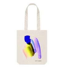 Load image into Gallery viewer, Natural BLUE WATERCOLOUR TOTE BAG
