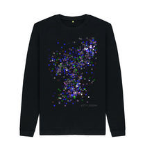 Cargar imagen en el visor de la galería, Black UNISEX BLUE GLITTER SWEATER
