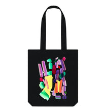 Load image into Gallery viewer, Black MULTI WATERCOLOUR TOTE BAG
