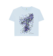 Cargar imagen en el visor de la galería, Sky Blue UNISEX BLUE GLITTER BOXY TEESHIRT
