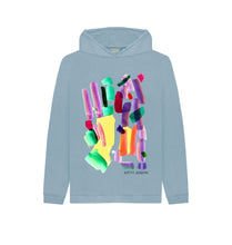 Load image into Gallery viewer, Stone Blue KIDS UNISEX MULTI INK HOODY
