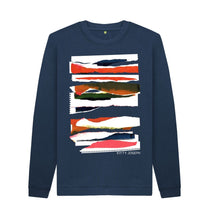 Cargar imagen en el visor de la galería, Navy Blue UNISEX SUNSET CLOUD COLLAGE SWEATSHIRT
