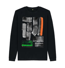 Cargar imagen en el visor de la galería, Black UNISEX BLACK INK STRIPE SWEATSHIRT
