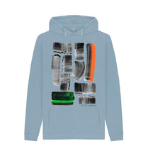 Cargar imagen en el visor de la galería, Stone Blue UNISEX BLACK INK STRIPE HOODY

