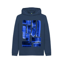 Load image into Gallery viewer, Navy Blue KIDS UNISEX INK STRIPES HOODY
